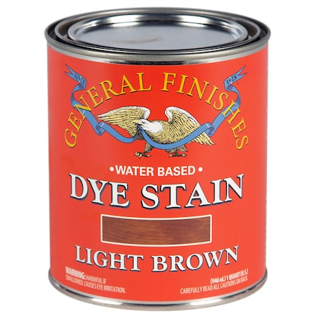 General Finishes 1 Qt Light Brown Dye Stain Water-Based Wood Stain DQL